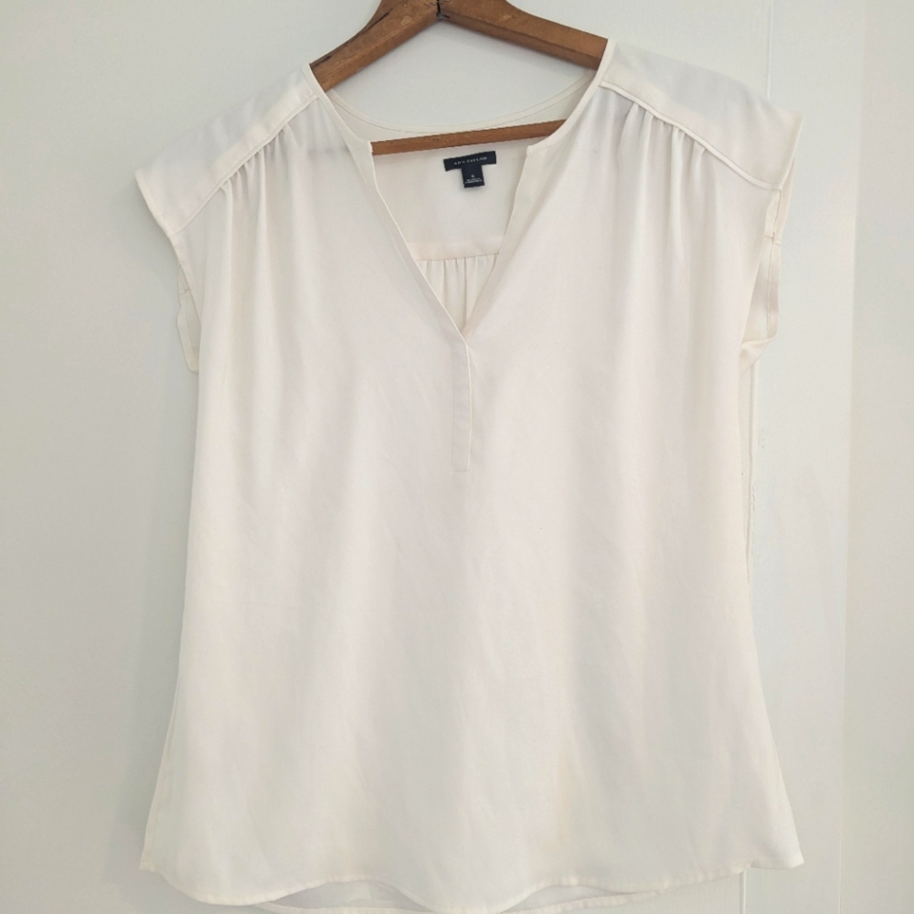 Ann Taylor White Blouse Size S